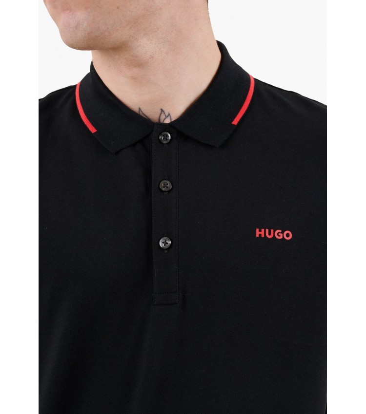 Ανδρικές Μπλούζες Dinoso222 Μαύρο Βαμβάκι Hugo