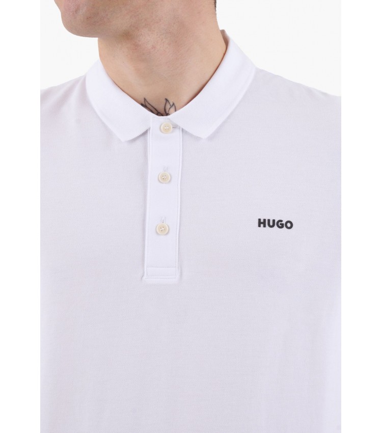 Ανδρικές Μπλούζες Donos222.B Άσπρο Βαμβάκι Hugo
