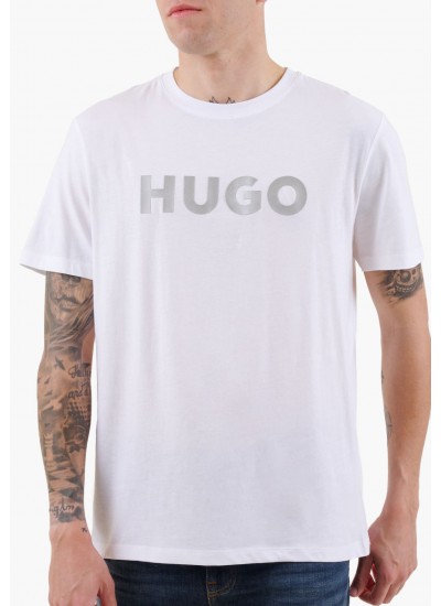 Men T-Shirts Dulivio.U241 White Cotton Hugo