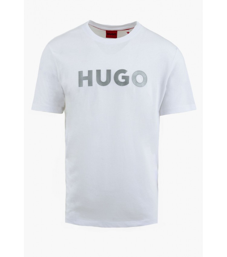 Ανδρικές Μπλούζες Dulivio.U241 Άσπρο Βαμβάκι Hugo
