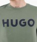 Men T-Shirts Dulivio Green Cotton Hugo