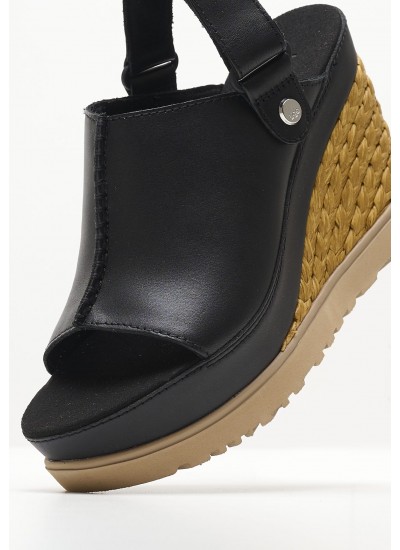 Women Platforms High 1152668 Black Leather UGG