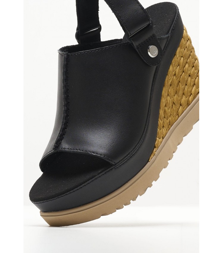 Women Platforms High 1152668 Black Leather UGG