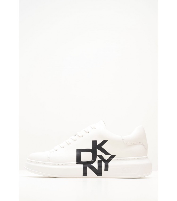 Women Casual Shoes Keira White Leather DKNY