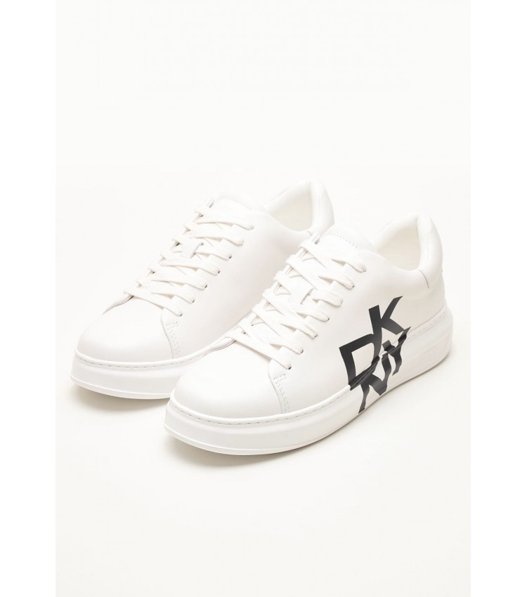Women Casual Shoes Keira White Leather DKNY