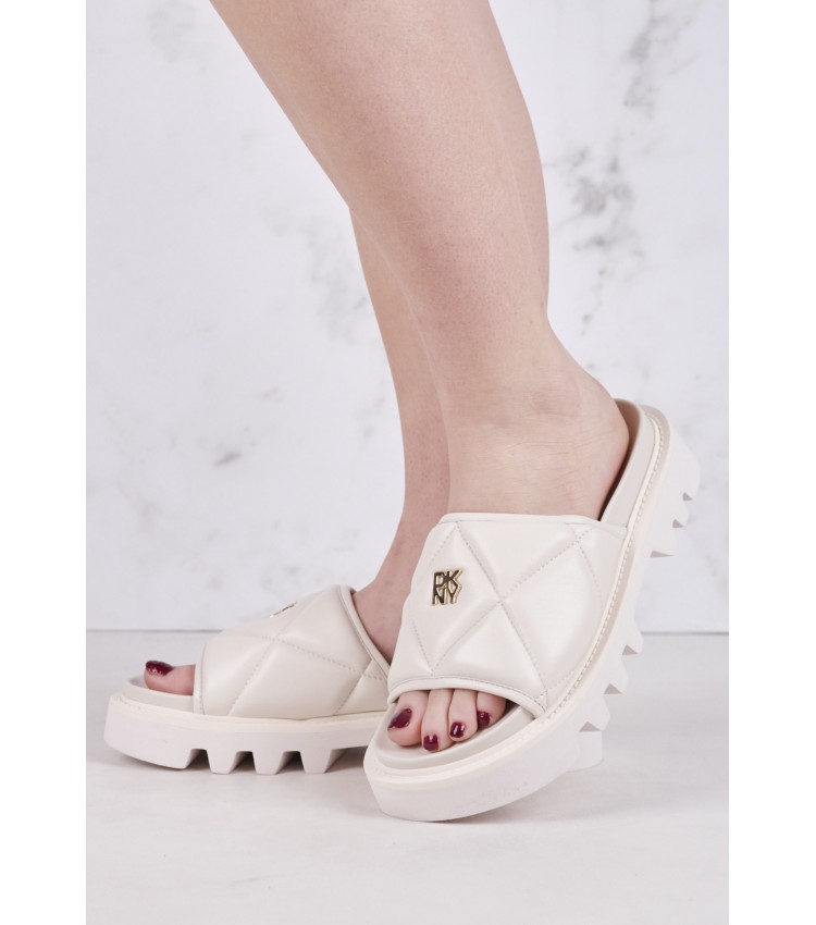 Γυναικεία Flats Rolene Μπεζ Δέρμα DKNY