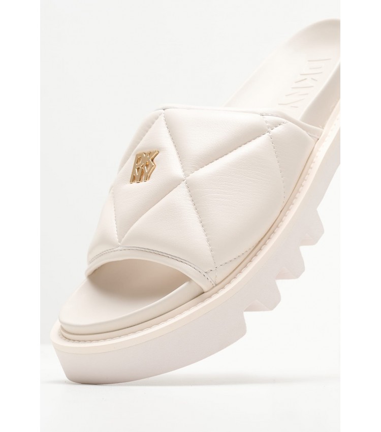 Women Flats Rolene Beige Leather DKNY