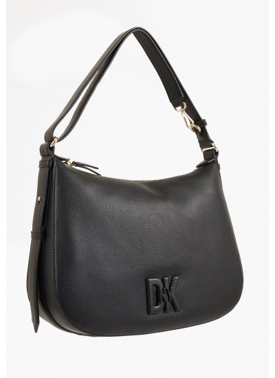 Women Bags Seventh.Av Black Leather DKNY
