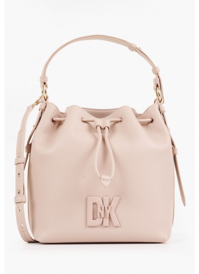 Women Bags Seventh.Bucket Pink Leather DKNY