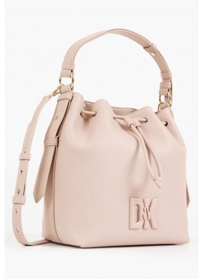 Women Bags Seventh.Bucket Pink Leather DKNY