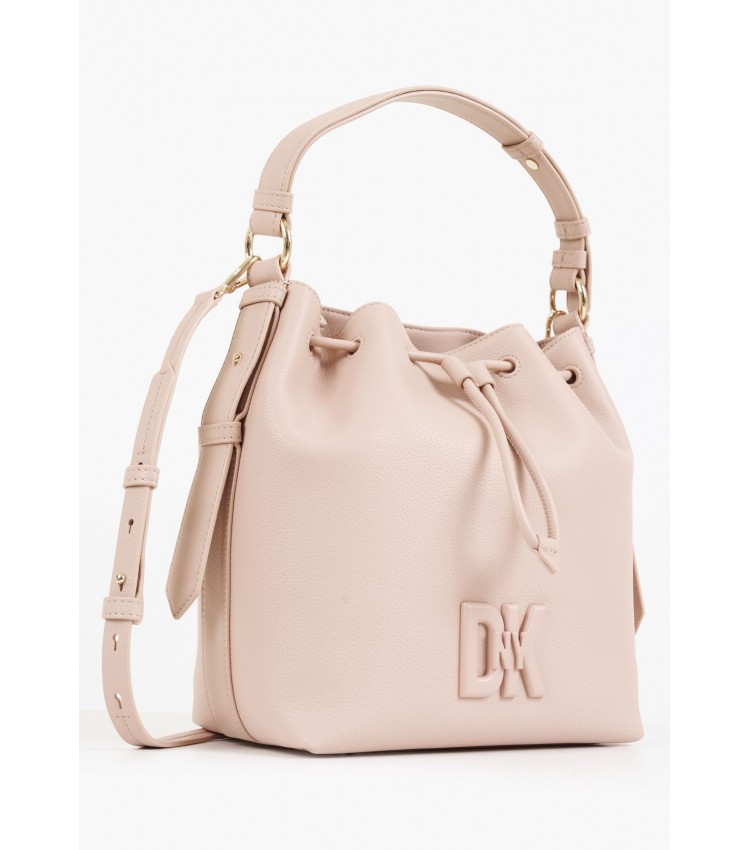 Women Bags Seventh.Bucket Pink Leather DKNY