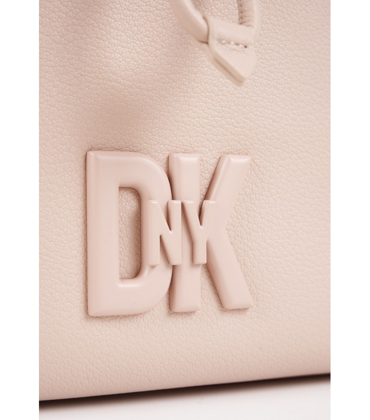 Women Bags Seventh.Bucket Pink Leather DKNY