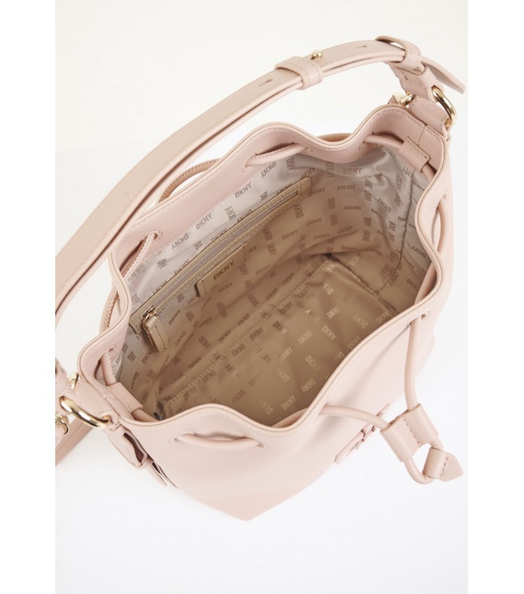 Women Bags Seventh.Bucket Pink Leather DKNY