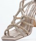 Women Sandals V240541 Gold Leather Alma En Pena