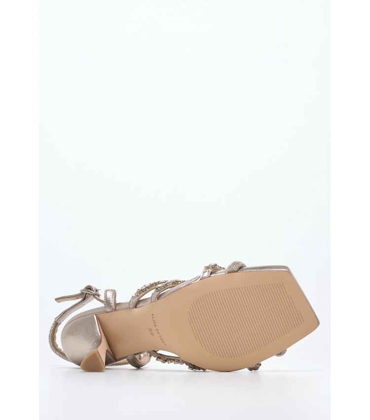 Women Sandals V240541 Gold Leather Alma En Pena