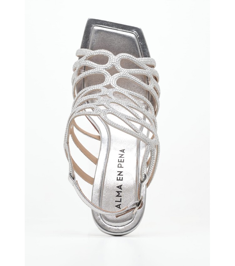 Women Sandals V240544 Silver Leather Alma En Pena