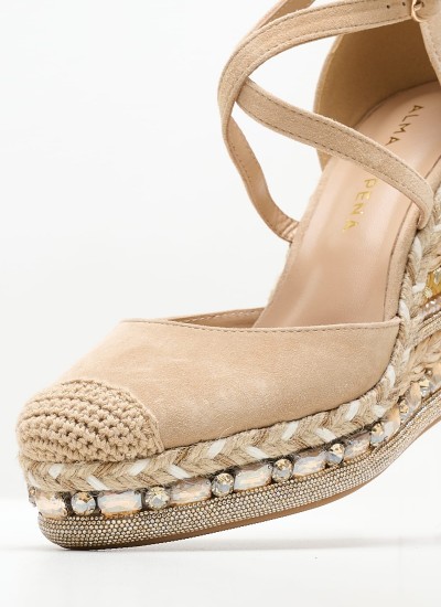 Women Sandals V23234 Gold Leather Alma En Pena