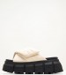 Women Platforms Low Ava.Velcross Beige Fabric Buffalo