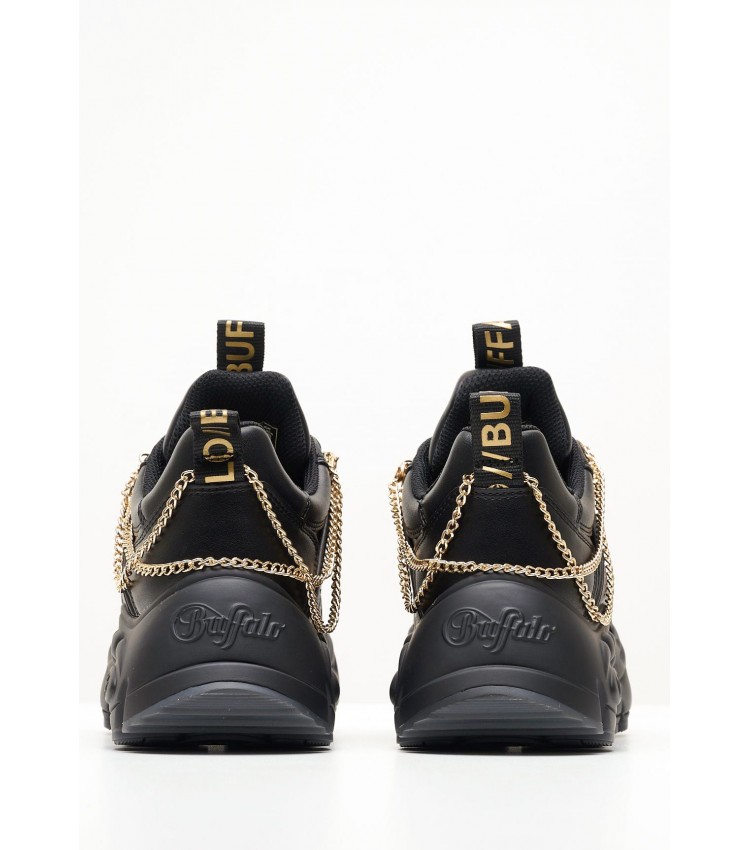 Women Casual Shoes Binary.Chain Black ECOleather Buffalo