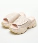 Women Platforms Low Binary.Pool Beige ECOleather Buffalo