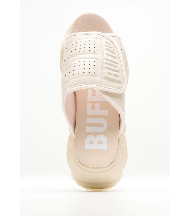 Women Platforms Low Binary.Pool Beige ECOleather Buffalo