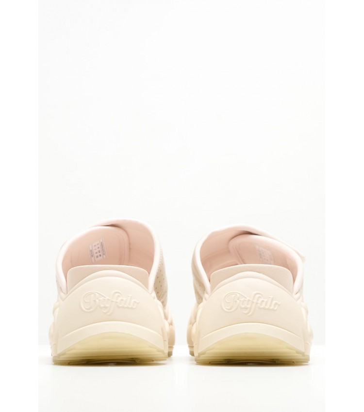 Women Platforms Low Binary.Pool Beige ECOleather Buffalo