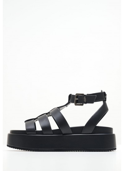 Women Platforms Low Noa.Greek Black ECOleather Buffalo