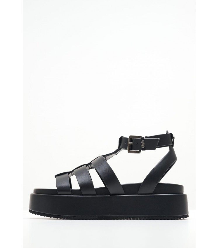 Women Platforms Low Noa.Greek Black ECOleather Buffalo