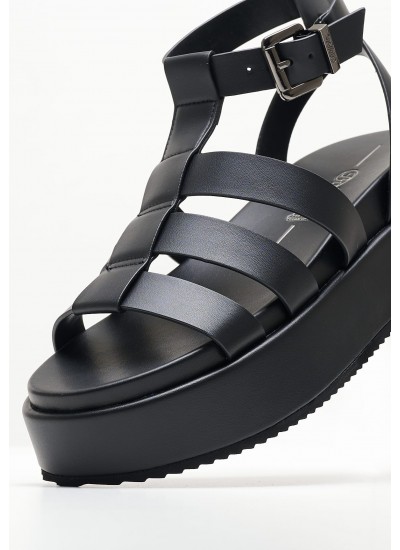 Women Platforms Low Noa.Greek Black ECOleather Buffalo