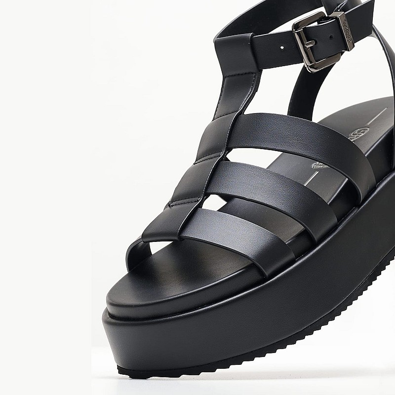 Women Platforms Low Noa.Greek Black ECOleather Buffalo