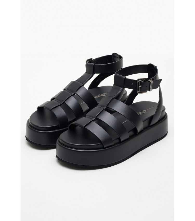 Women Platforms Low Noa.Greek Black ECOleather Buffalo