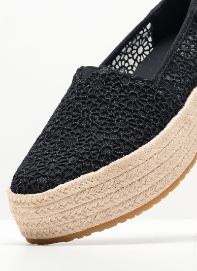 Women Espadrilles 4647 Black Suede Leather Mortoglou