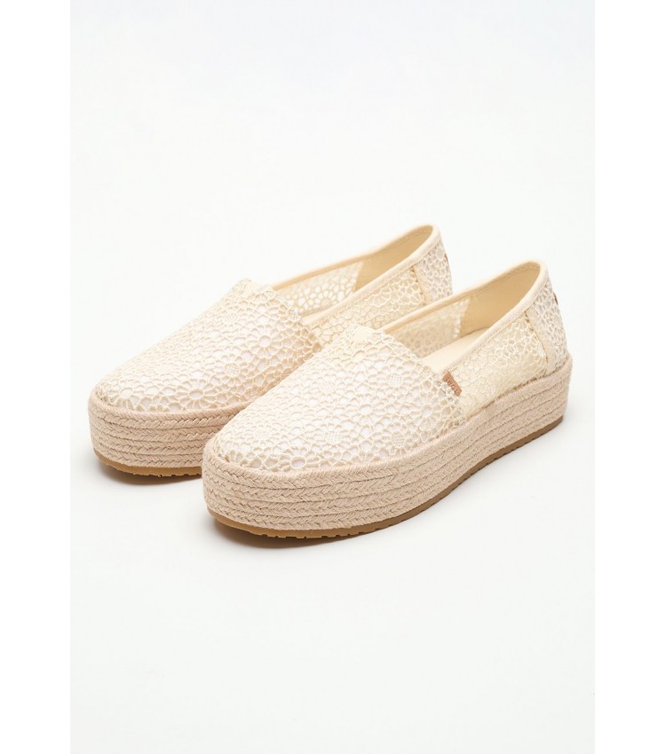 Women Espadrilles Valencia Beige Fabric Toms