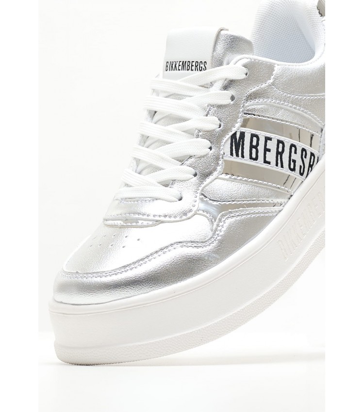 Women Casual Shoes 20310 Silver ECOleather Bikkembergs