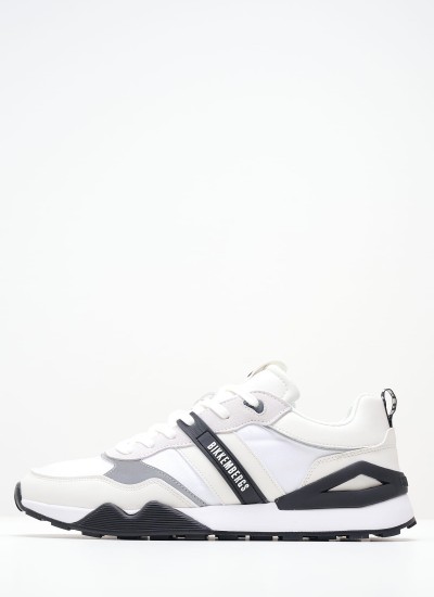 Men Casual Shoes 22022 White Leather Bikkembergs