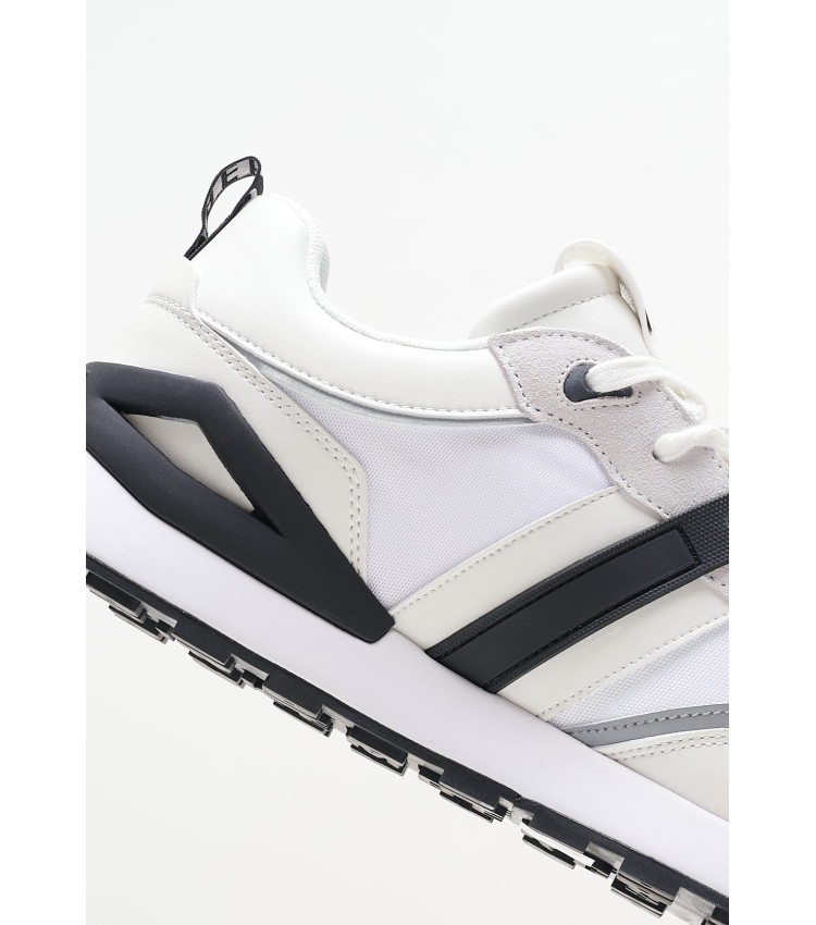 Men Casual Shoes 22022 White Leather Bikkembergs