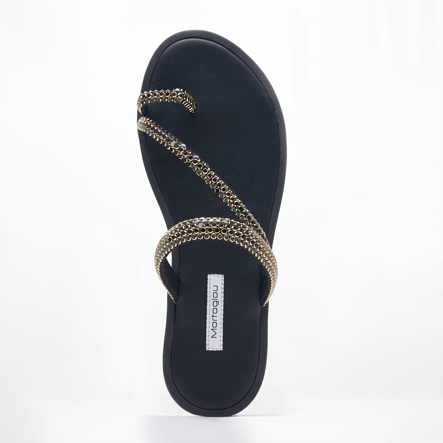 Γυναικεία Flats Blossom Μαύρο Strass Mortoglou