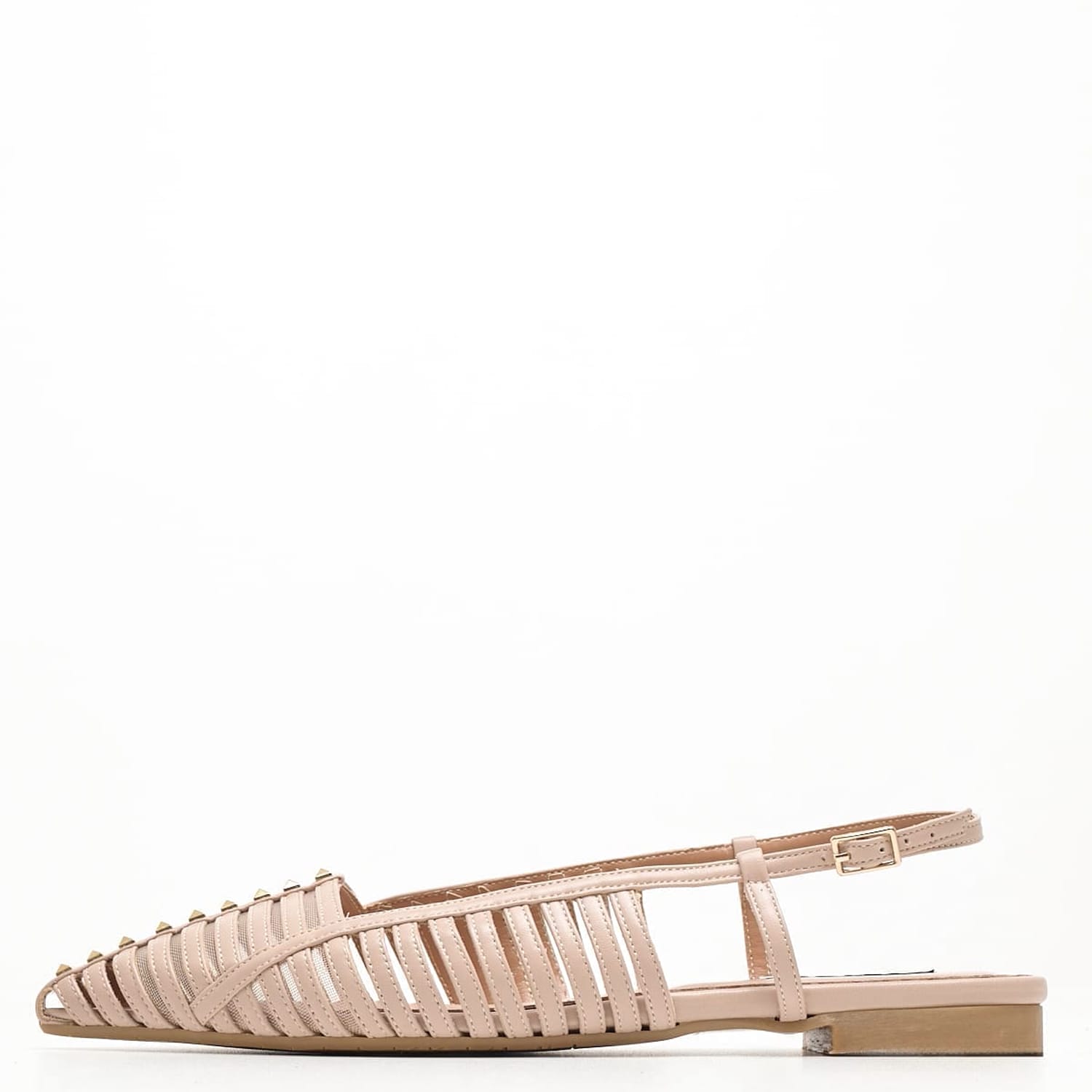 Γυναικεία Flats Carla Μπεζ Δέρμα Mortoglou