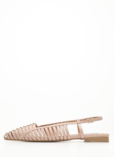 Γυναικεία Flats 2125.117134 Λαδί Δέρμα MF