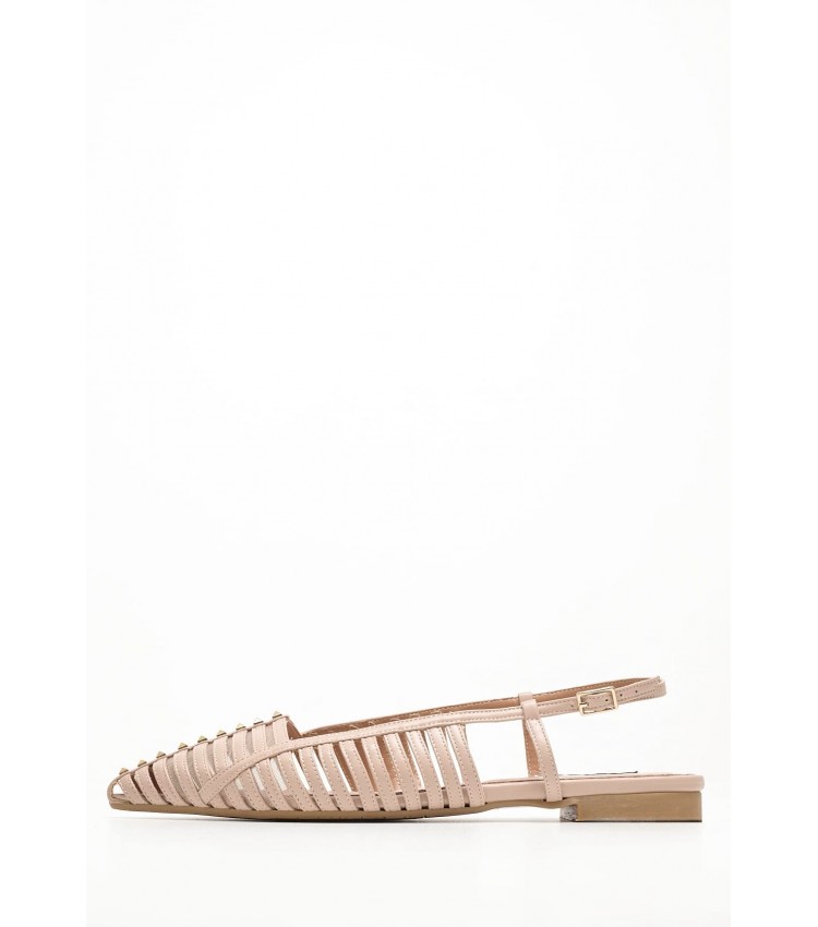 Women Flats Carla Beige Leather Mortoglou