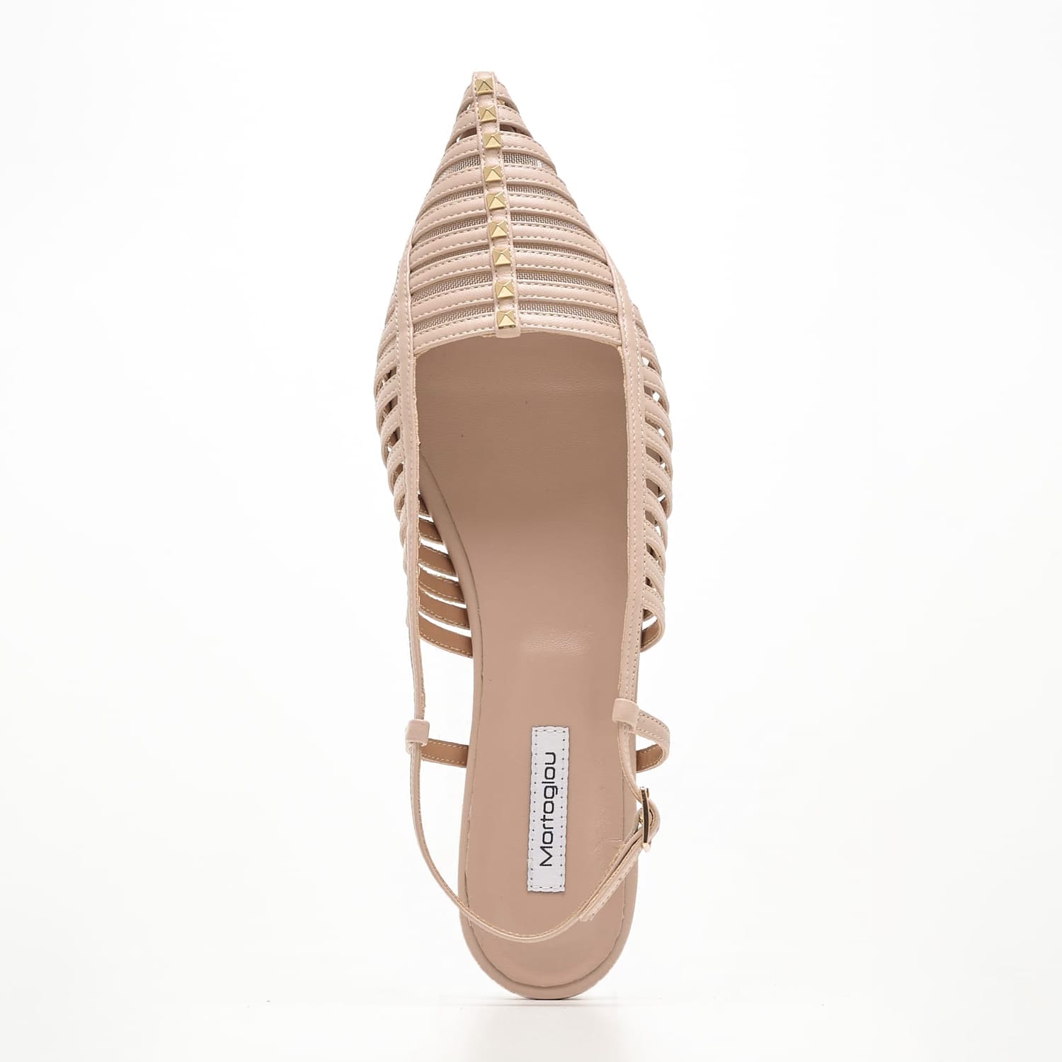 Γυναικεία Flats Carla Μπεζ Δέρμα Mortoglou