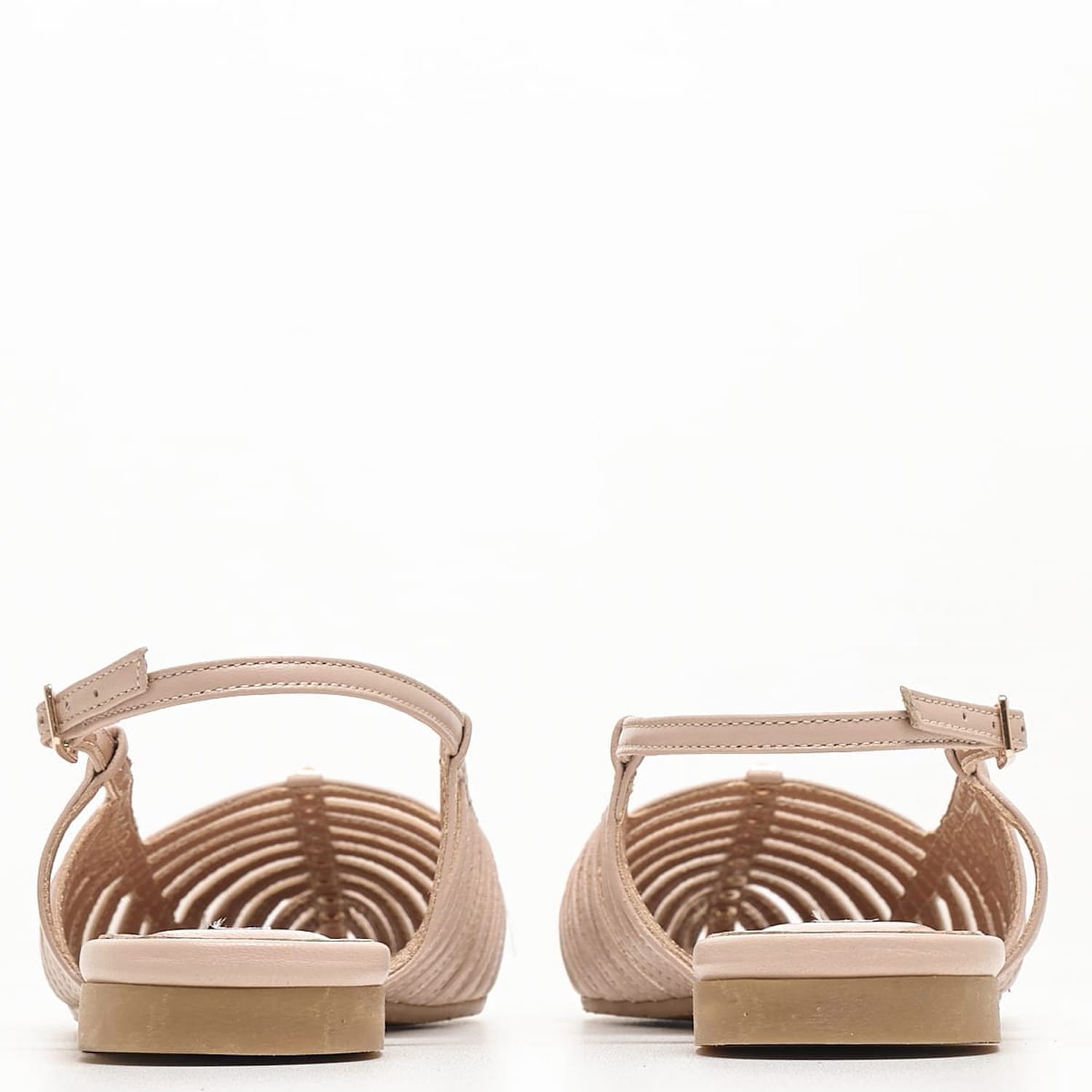 Γυναικεία Flats Carla Μπεζ Δέρμα Mortoglou