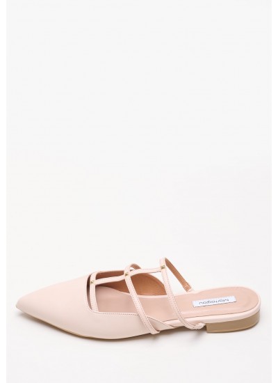 Women Mules Ine Nude Leather Mortoglou