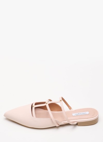 Women Mules Ine Nude Leather Mortoglou