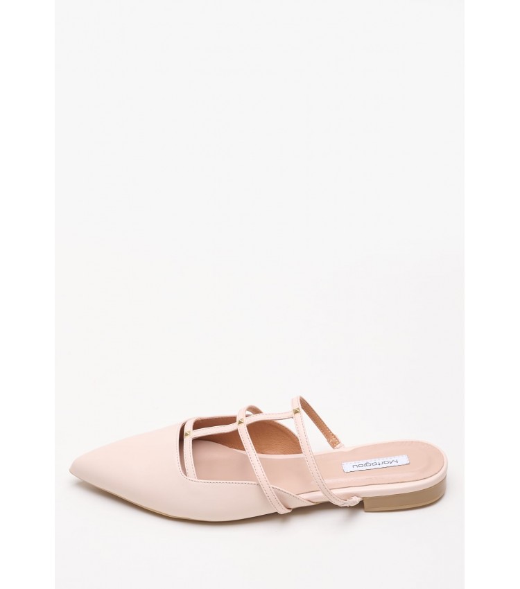 Women Mules Ine Nude Leather Mortoglou