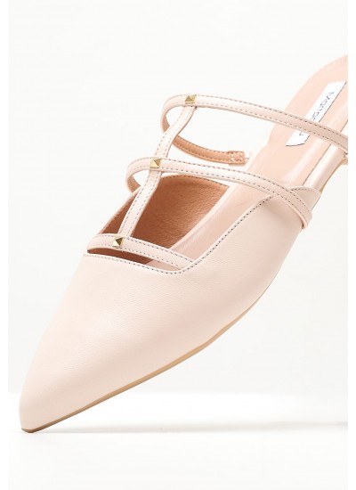 Women Mules Ine Nude Leather Mortoglou