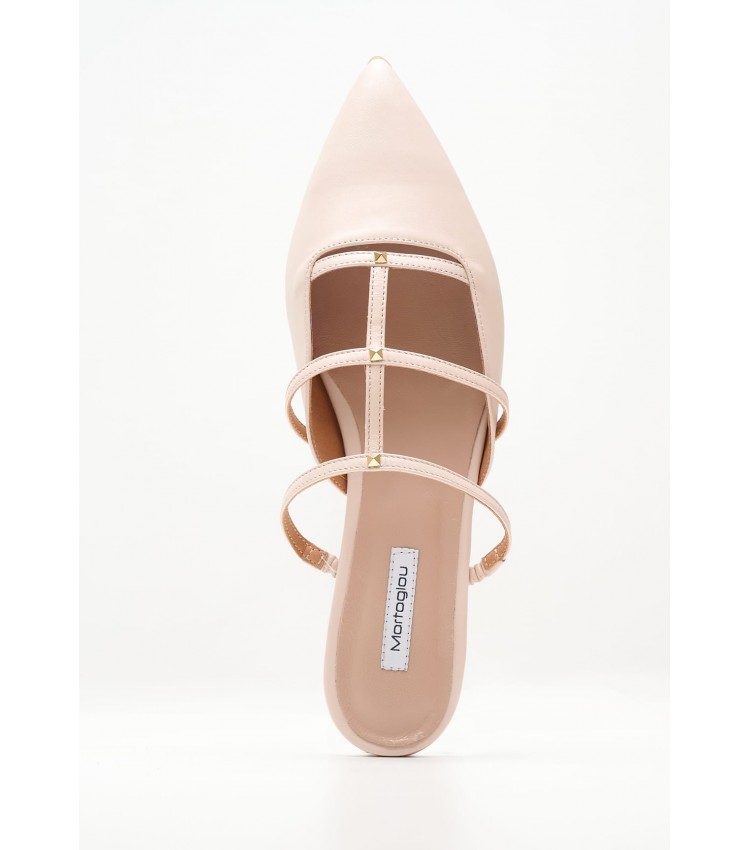 Women Mules Ine Nude Leather Mortoglou