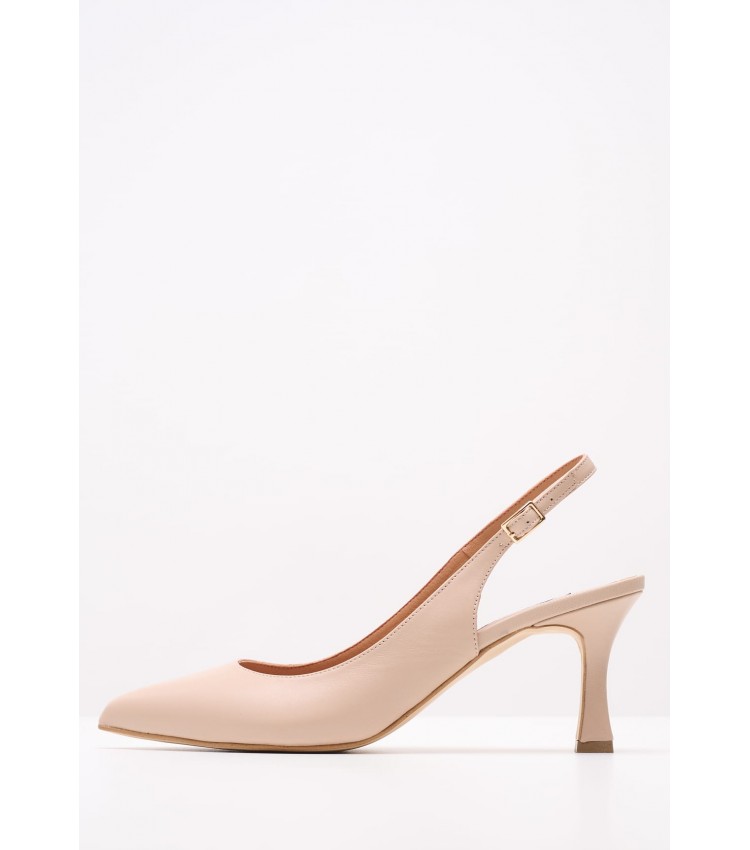 Women Pumps & Peeptoes Low Luna Beige Leather Mortoglou