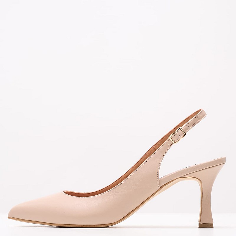 Women Pumps & Peeptoes Low Luna Beige Leather Mortoglou