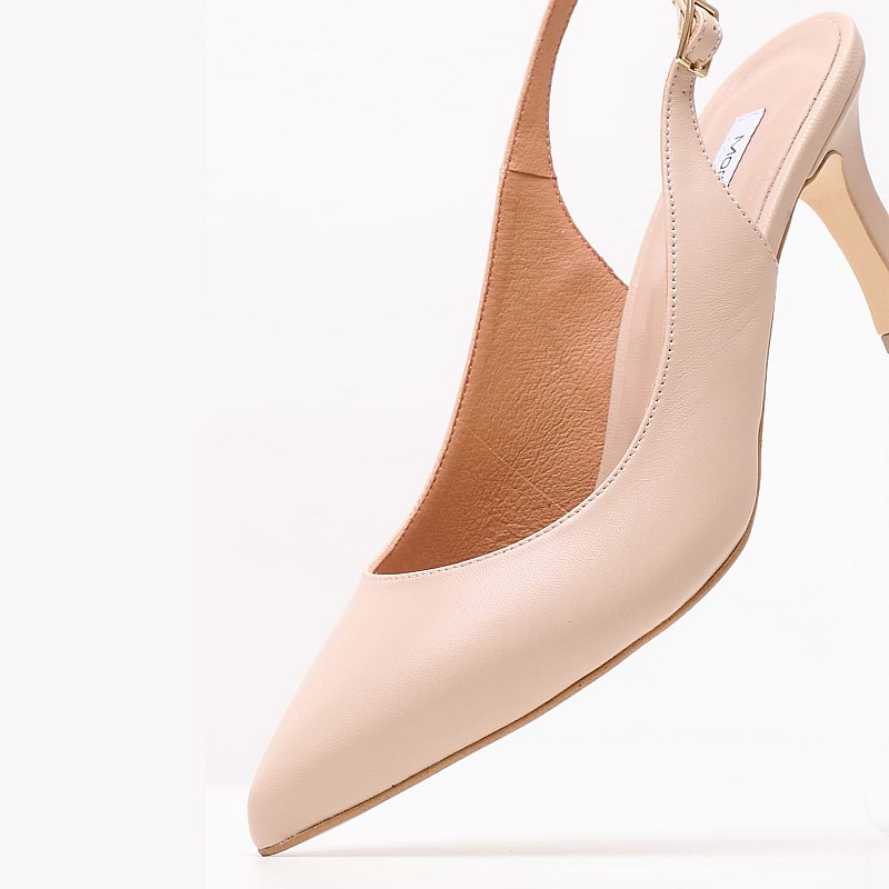 Women Pumps & Peeptoes Low Luna Beige Leather Mortoglou